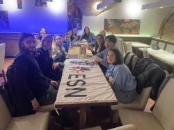 Photo of all the buddies at an aperitivo