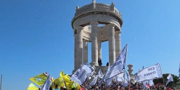 the flag parade in ancona